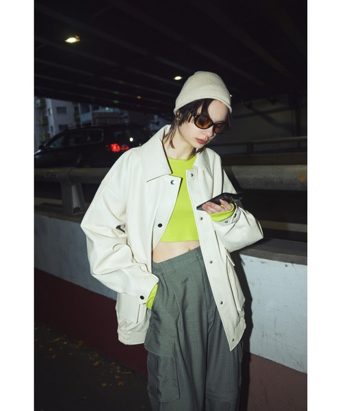 SLY（スライ）の「FINE KNIT BEANIE ファインニット ビーニー ニット帽 ニットキャップ（ニットキャップ/ビーニー・レディース・アイボリー/ブラック・FREE）」の17枚目の写真