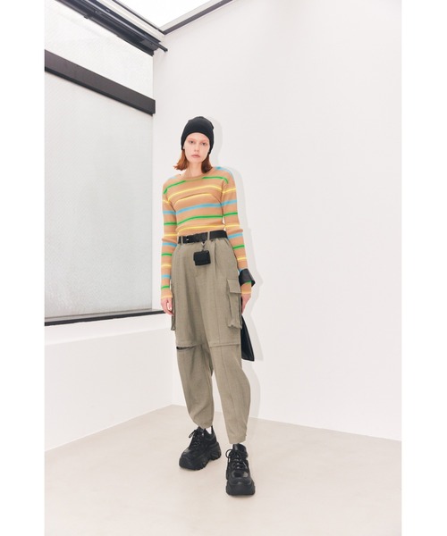 SLY（スライ）の「FINE KNIT BEANIE ファインニット ビーニー ニット帽 ニットキャップ（ニットキャップ/ビーニー・レディース・アイボリー/ブラック・FREE）」の18枚目の写真