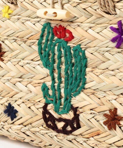 Ray BEAMS(レイビームス)の「Casselini × Ray BEAMS / 別注 刺繍 バスケット バッグ(トートバッグ・レディース・レッド/グリーン・ONE SIZE)」の12枚目の写真