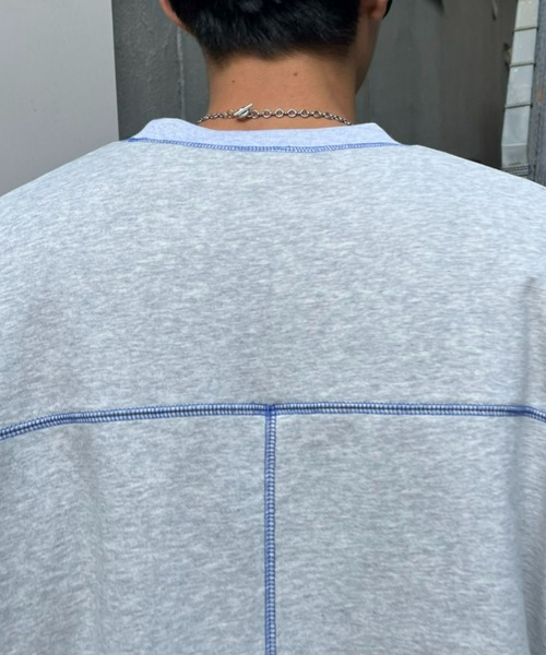 CIAOPANIC（チャオパニック）の「配色ステッチ裏毛スウェット（スウェット・レディース・グレー/チャコールグレー/パープル・FREE）」の7枚目の写真