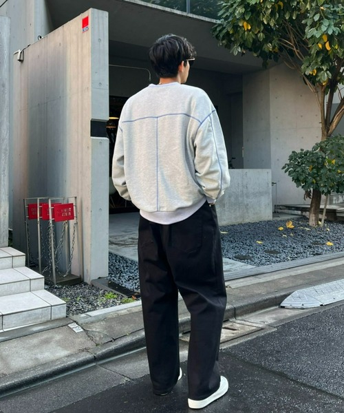 CIAOPANIC（チャオパニック）の「配色ステッチ裏毛スウェット（スウェット・レディース・グレー/チャコールグレー/パープル・FREE）」の10枚目の写真