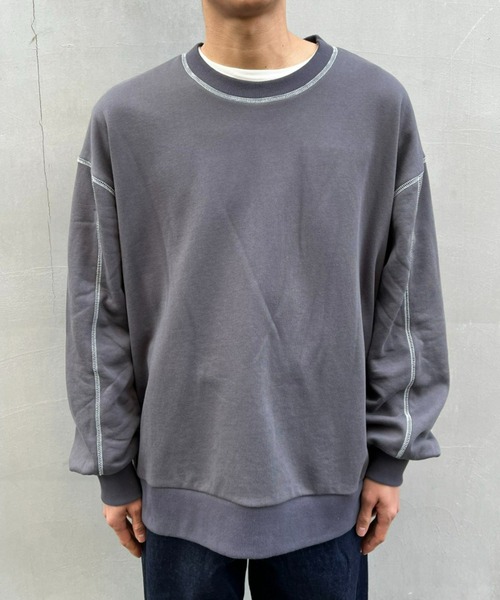 CIAOPANIC（チャオパニック）の「配色ステッチ裏毛スウェット（スウェット・レディース・グレー/チャコールグレー/パープル・FREE）」の15枚目の写真