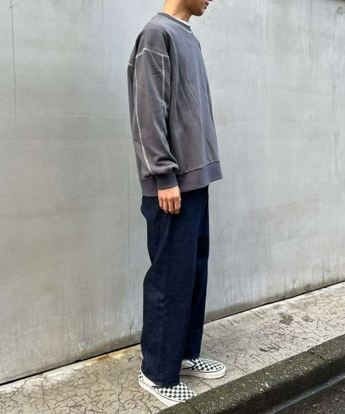 CIAOPANIC（チャオパニック）の「配色ステッチ裏毛スウェット（スウェット・レディース・グレー/チャコールグレー/パープル・FREE）」の19枚目の写真