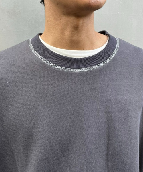 CIAOPANIC（チャオパニック）の「配色ステッチ裏毛スウェット（スウェット・レディース・グレー/チャコールグレー/パープル・FREE）」の21枚目の写真