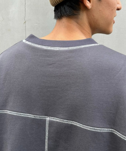 CIAOPANIC（チャオパニック）の「配色ステッチ裏毛スウェット（スウェット・レディース・グレー/チャコールグレー/パープル・FREE）」の22枚目の写真