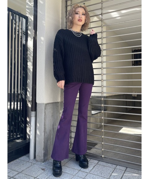 EGOIST（エゴイスト）の「カラーローゲージニットトップス（ニット/セーター・レディース・ブラック/アイボリー/グリーン/ブルー・FREE）」の21枚目の写真