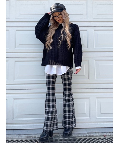 EGOIST（エゴイスト）の「カラーローゲージニットトップス（ニット/セーター・レディース・ブラック/アイボリー/グリーン/ブルー・FREE）」の17枚目の写真