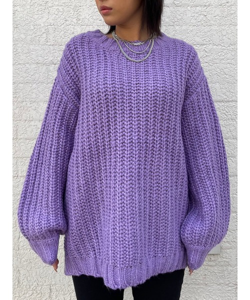 EGOIST（エゴイスト）の「カラーローゲージニットトップス（ニット/セーター・レディース・ブラック/アイボリー/グリーン/ブルー・FREE）」の22枚目の写真