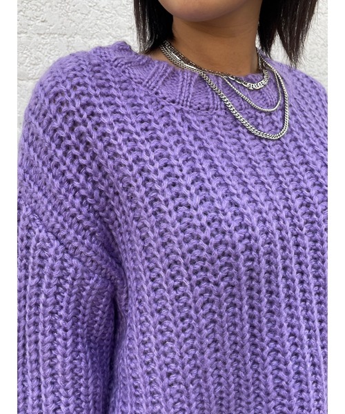 EGOIST（エゴイスト）の「カラーローゲージニットトップス（ニット/セーター・レディース・ブラック/アイボリー/グリーン/ブルー・FREE）」の10枚目の写真