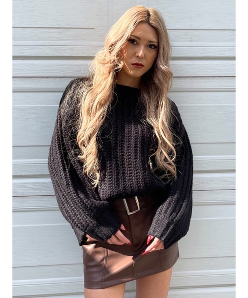 EGOIST（エゴイスト）の「カラーローゲージニットトップス（ニット/セーター・レディース・ブラック/アイボリー/グリーン/ブルー・FREE）」の20枚目の写真