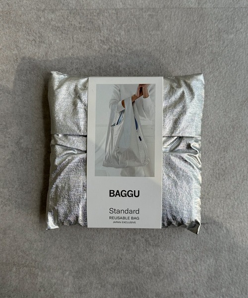 BAGGU（バグー）の「【BAGGU/バグゥ】STANDARD BAGGU メタリック（エコバッグ/サブバッグ・レディース・シルバー/ピンク・FREE）」の6枚目の写真