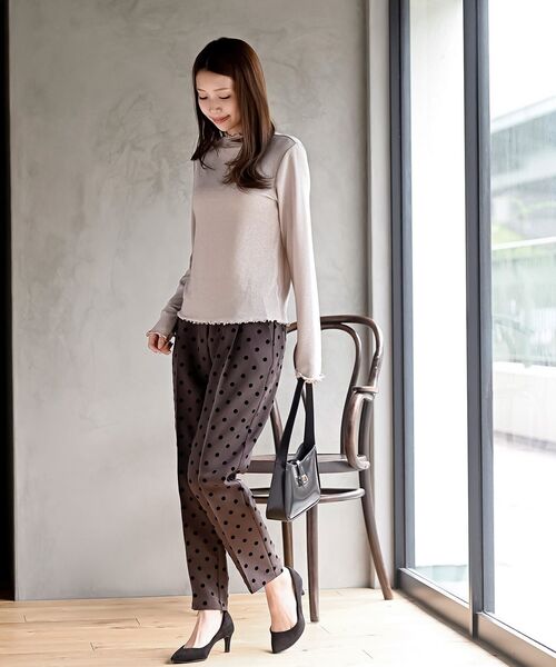 rps（アールピーエス）の「ボトルネックラメカットソー（Tシャツ/カットソー・レディース・ゴールド/ピンク/ブラック/シルバー/サックスブルー/ミント・フリー）」の9枚目の写真