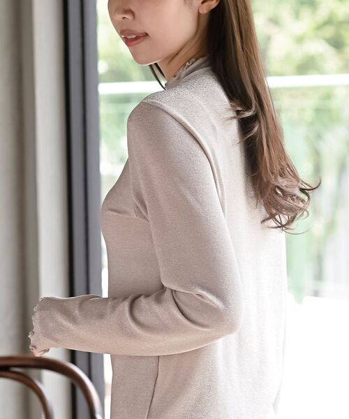 rps（アールピーエス）の「ボトルネックラメカットソー（Tシャツ/カットソー・レディース・ゴールド/ピンク/ブラック/シルバー/サックスブルー/ミント・フリー）」の14枚目の写真