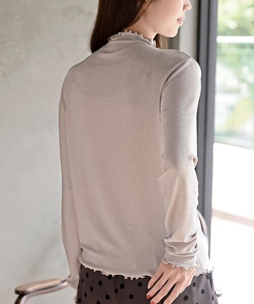 rps（アールピーエス）の「ボトルネックラメカットソー（Tシャツ/カットソー・レディース・ゴールド/ピンク/ブラック/シルバー/サックスブルー/ミント・フリー）」の15枚目の写真