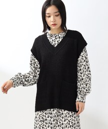 THE SHOP TK （ザ ショップ ティーケー ）の「◆【洗える】ツイード風ニットベスト（ベスト）」