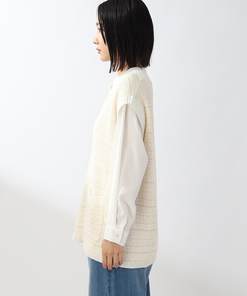 THE SHOP TK (ザ ショップ ティーケー )の「◆【洗える】ツイード風ニットベスト(ベスト・レディース・ブラック系3/ベージュ系その他7・99)」の4枚目の写真