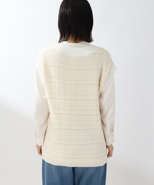 THE SHOP TK (ザ ショップ ティーケー )の「◆【洗える】ツイード風ニットベスト(ベスト・レディース・ブラック系3/ベージュ系その他7・99)」の5枚目の写真
