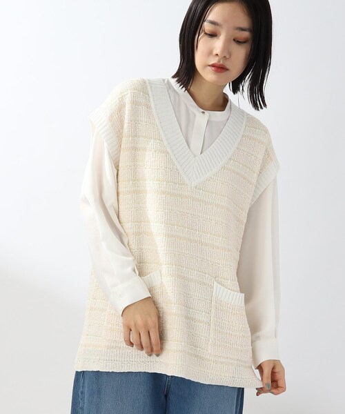 THE SHOP TK (ザ ショップ ティーケー )の「◆【洗える】ツイード風ニットベスト(ベスト・レディース・ブラック系3/ベージュ系その他7・99)」の16枚目の写真