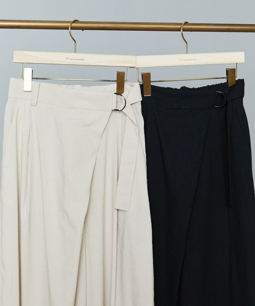 1er Arrondissement(プルミエアロンディスモン)の「ソフトリネンラップパンツ(その他パンツ・レディース・クリーム/ブラック・36/38)」の13枚目の写真
