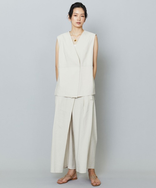 1er Arrondissement(プルミエアロンディスモン)の「ソフトリネンラップパンツ(その他パンツ・レディース・クリーム/ブラック・36/38)」の9枚目の写真