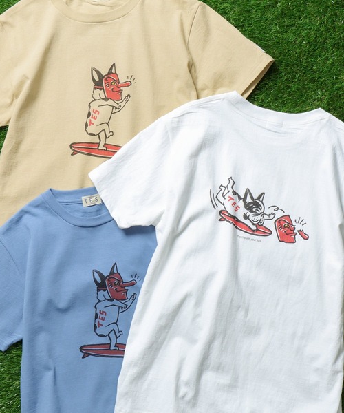The Endless Summer（エンドレスサマー）の「TES LUCK-PUSHER T-SHIRT / Tシャツ（Tシャツ/カットソー・メンズ・サックスブルー/ベージュ/ホワイト・X-LARGE/MEDIUM/SMALL/LARGE）」の2枚目の写真