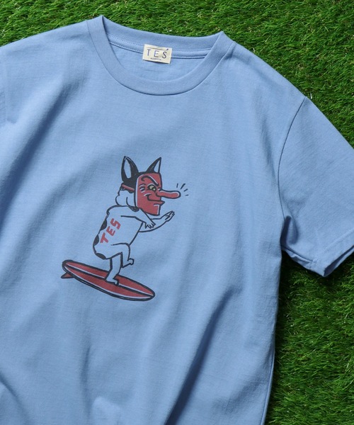 The Endless Summer（エンドレスサマー）の「TES LUCK-PUSHER T-SHIRT / Tシャツ（Tシャツ/カットソー・メンズ・サックスブルー/ベージュ/ホワイト・X-LARGE/MEDIUM/SMALL/LARGE）」の3枚目の写真