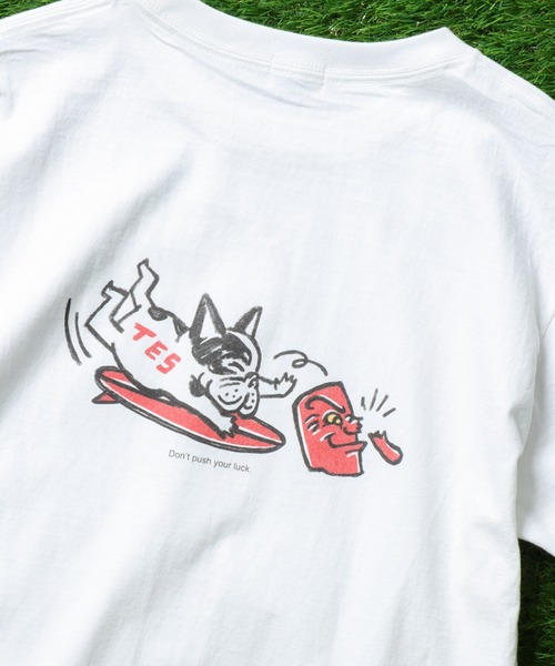 The Endless Summer（エンドレスサマー）の「TES LUCK-PUSHER T-SHIRT / Tシャツ（Tシャツ/カットソー・メンズ・サックスブルー/ベージュ/ホワイト・X-LARGE/MEDIUM/SMALL/LARGE）」の8枚目の写真