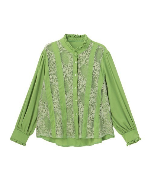 Settimissimo（セッティミッシモ）の「フロントレース切替デザインブラウス（シャツ/ブラウス・レディース・ホワイト/ブラック/イエロー×グリーン・FREE）」の15枚目の写真