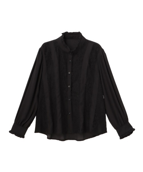 Settimissimo（セッティミッシモ）の「フロントレース切替デザインブラウス（シャツ/ブラウス・レディース・ホワイト/ブラック/イエロー×グリーン・FREE）」の8枚目の写真