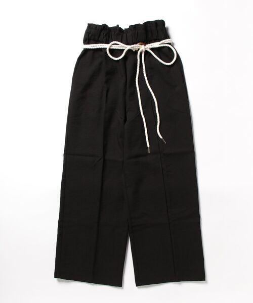 STYLEBLOCK(スタイルブロック)の「リネンタッチベルト付きリラックスパンツ(その他パンツ・レディース・ブラック/ベージュ/ミント/マスタード・M)」の2枚目の写真