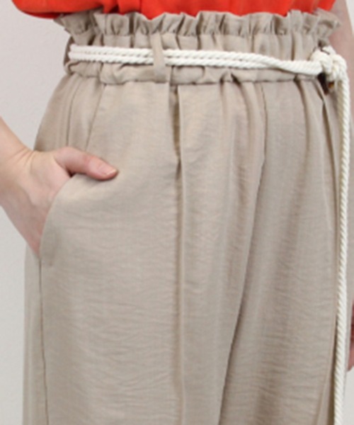 STYLEBLOCK(スタイルブロック)の「リネンタッチベルト付きリラックスパンツ(その他パンツ・レディース・ブラック/ベージュ/ミント/マスタード・M)」の8枚目の写真