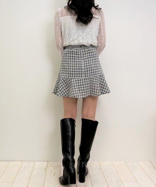 INGNI（イング）の「ボウタイ付キャンディー袖ハイネックレーストップス（Tシャツ/カットソー・レディース・ブラック/オフホワイト/グレー系その他・M）」の18枚目の写真
