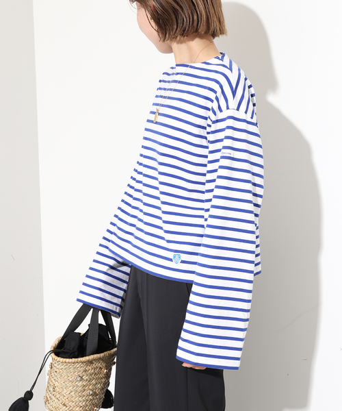 SLOBE IENA（スローブイエナ）の「【ORCIVAL/オーシバル】SLOBE別注 ボーダーカットソー（Tシャツ/カットソー・レディース・グリーン/ブルー/ピンク・FREE）」の18枚目の写真