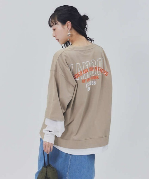 KANGOL(カンゴール)の「【KANGOL】レイヤード長袖Tシャツ(Tシャツ/カットソー・レディース・ベージュ/ネイビー/パープル・M/L)」の1枚目の写真