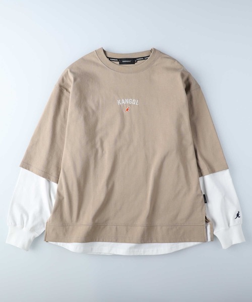 KANGOL(カンゴール)の「【KANGOL】レイヤード長袖Tシャツ(Tシャツ/カットソー・レディース・ベージュ/ネイビー/パープル・M/L)」の4枚目の写真