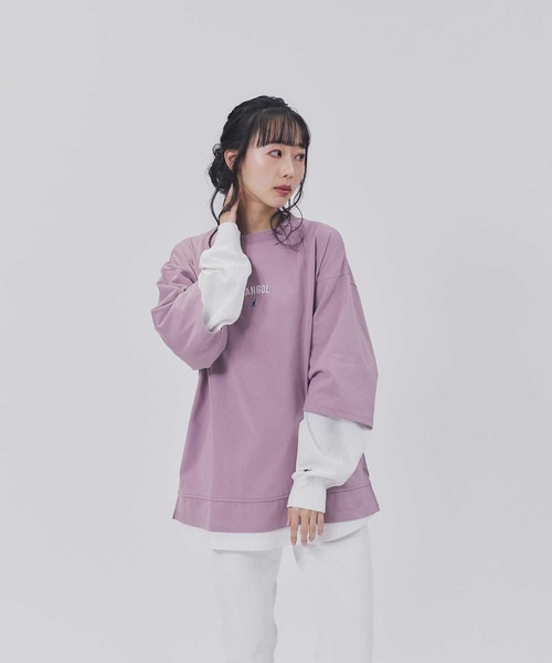 KANGOL(カンゴール)の「【KANGOL】レイヤード長袖Tシャツ(Tシャツ/カットソー・レディース・ベージュ/ネイビー/パープル・M/L)」の20枚目の写真