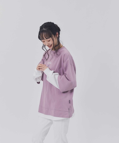 KANGOL(カンゴール)の「【KANGOL】レイヤード長袖Tシャツ(Tシャツ/カットソー・レディース・ベージュ/ネイビー/パープル・M/L)」の21枚目の写真