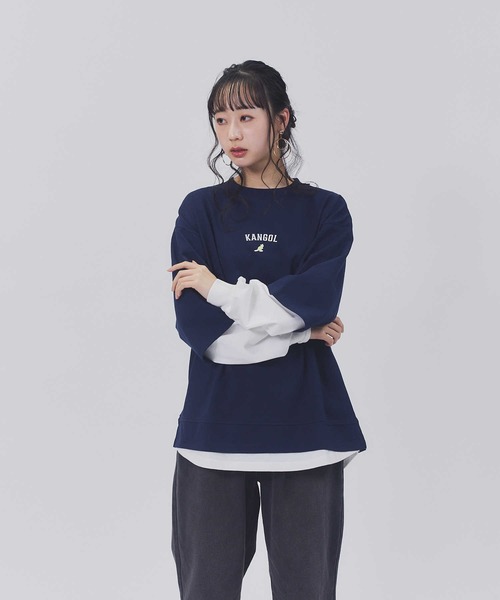 KANGOL(カンゴール)の「【KANGOL】レイヤード長袖Tシャツ(Tシャツ/カットソー・レディース・ベージュ/ネイビー/パープル・M/L)」の17枚目の写真