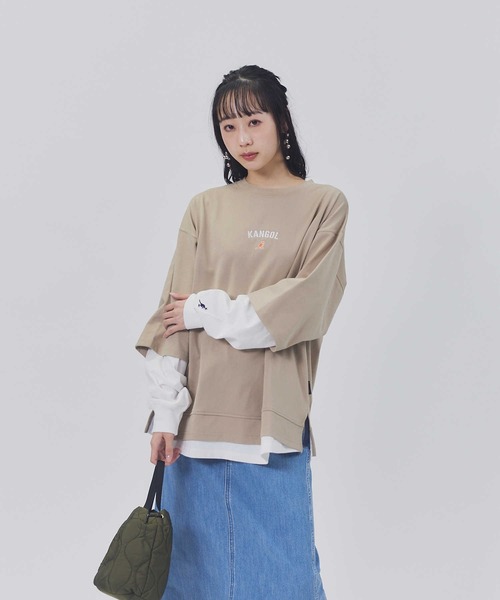 KANGOL(カンゴール)の「【KANGOL】レイヤード長袖Tシャツ(Tシャツ/カットソー・レディース・ベージュ/ネイビー/パープル・M/L)」の11枚目の写真