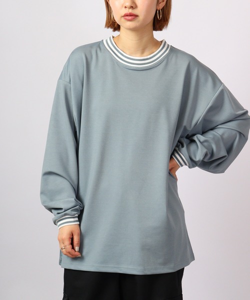 ATELANE(アテレーン)の「ATELANE ストレッチポンチリブラインロングスリーブTシャツ(Tシャツ/カットソー・メンズ・ブラック/ブルー/グレー・M/L)」の3枚目の写真