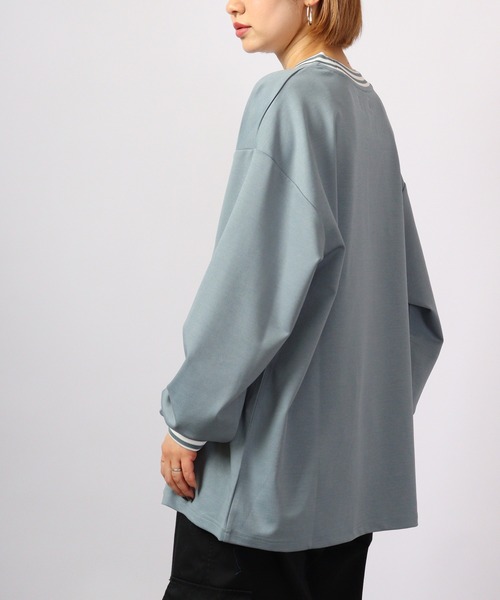 ATELANE(アテレーン)の「ATELANE ストレッチポンチリブラインロングスリーブTシャツ(Tシャツ/カットソー・メンズ・ブラック/ブルー/グレー・M/L)」の5枚目の写真