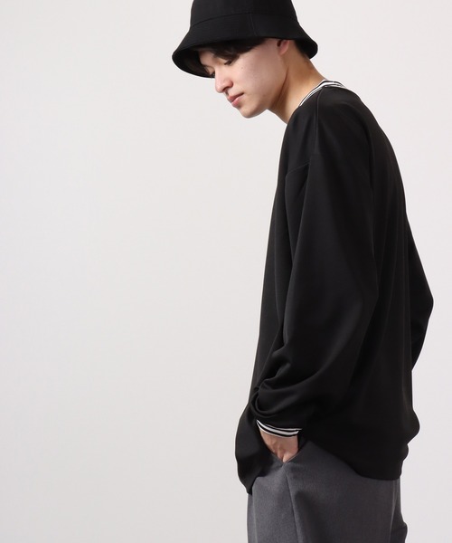 ATELANE(アテレーン)の「ATELANE ストレッチポンチリブラインロングスリーブTシャツ(Tシャツ/カットソー・メンズ・ブラック/ブルー/グレー・M/L)」の9枚目の写真