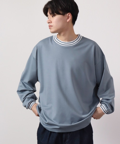 ATELANE(アテレーン)の「ATELANE ストレッチポンチリブラインロングスリーブTシャツ(Tシャツ/カットソー・メンズ・ブラック/ブルー/グレー・M/L)」の15枚目の写真