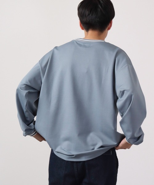 ATELANE(アテレーン)の「ATELANE ストレッチポンチリブラインロングスリーブTシャツ(Tシャツ/カットソー・メンズ・ブラック/ブルー/グレー・M/L)」の18枚目の写真