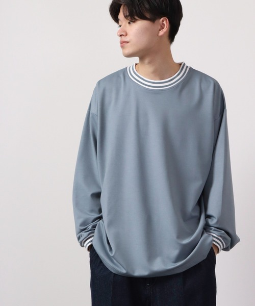 ATELANE(アテレーン)の「ATELANE ストレッチポンチリブラインロングスリーブTシャツ(Tシャツ/カットソー・メンズ・ブラック/ブルー/グレー・M/L)」の16枚目の写真