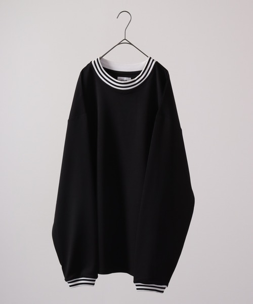 ATELANE(アテレーン)の「ATELANE ストレッチポンチリブラインロングスリーブTシャツ(Tシャツ/カットソー・メンズ・ブラック/ブルー/グレー・M/L)」の8枚目の写真
