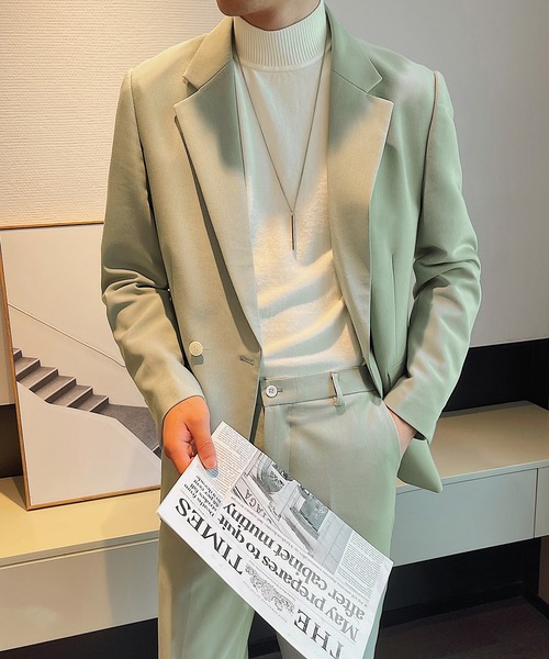 Cloudstyle（クラウドスタイル）の「【Cloudstyle】メンズカジュアルスーツ 軽量上下セット（スーツセット・メンズ・グレー/アイボリー/ブラック/ライトグリーン/ブラウン・SMALL/MEDIUM/LARGE/XX-LARGE/X-LARGE）」の6枚目の写真