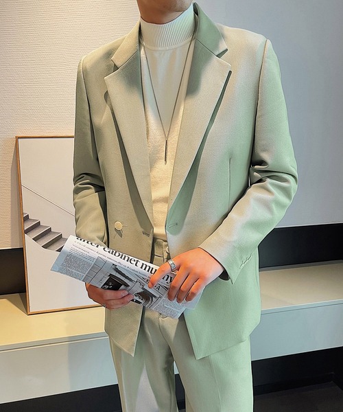 Cloudstyle（クラウドスタイル）の「【Cloudstyle】メンズカジュアルスーツ 軽量上下セット（スーツセット・メンズ・グレー/アイボリー/ブラック/ライトグリーン/ブラウン・SMALL/MEDIUM/LARGE/XX-LARGE/X-LARGE）」の7枚目の写真