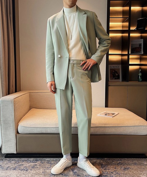 Cloudstyle（クラウドスタイル）の「【Cloudstyle】メンズカジュアルスーツ 軽量上下セット（スーツセット・メンズ・グレー/アイボリー/ブラック/ライトグリーン/ブラウン・SMALL/MEDIUM/LARGE/XX-LARGE/X-LARGE）」の9枚目の写真