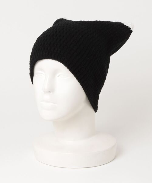 HIKA(ヒカ)の「【HIKA】猫耳ボーダーワッチCAP(ニットキャップ/ビーニー・レディース・グレー系その他/ブラウン系その他/グリーン系その他/ブラウン系その他2/グリーン系その他2/グリーン系その他3/ホワイト×ブラック/レッド系その他/グリーン系その他4/グリーン系その他5/グレー系その他2/ブラック/ホワイト/ブラック系その他・FREE)」の5枚目の写真